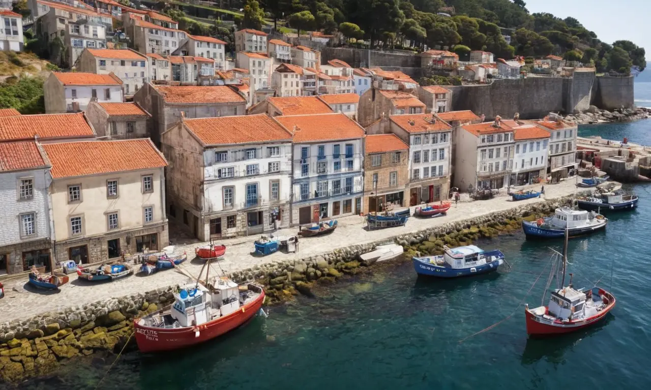 Vigo ofrece encanto costero con casas blancas y barcos de pesca