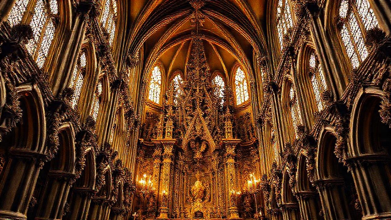 Catedral gótica resplandece en oro