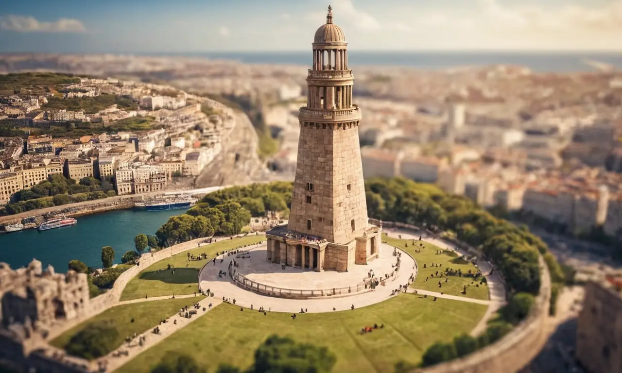 Ilustración arquitectónica del ascenso de la Torre Hércules