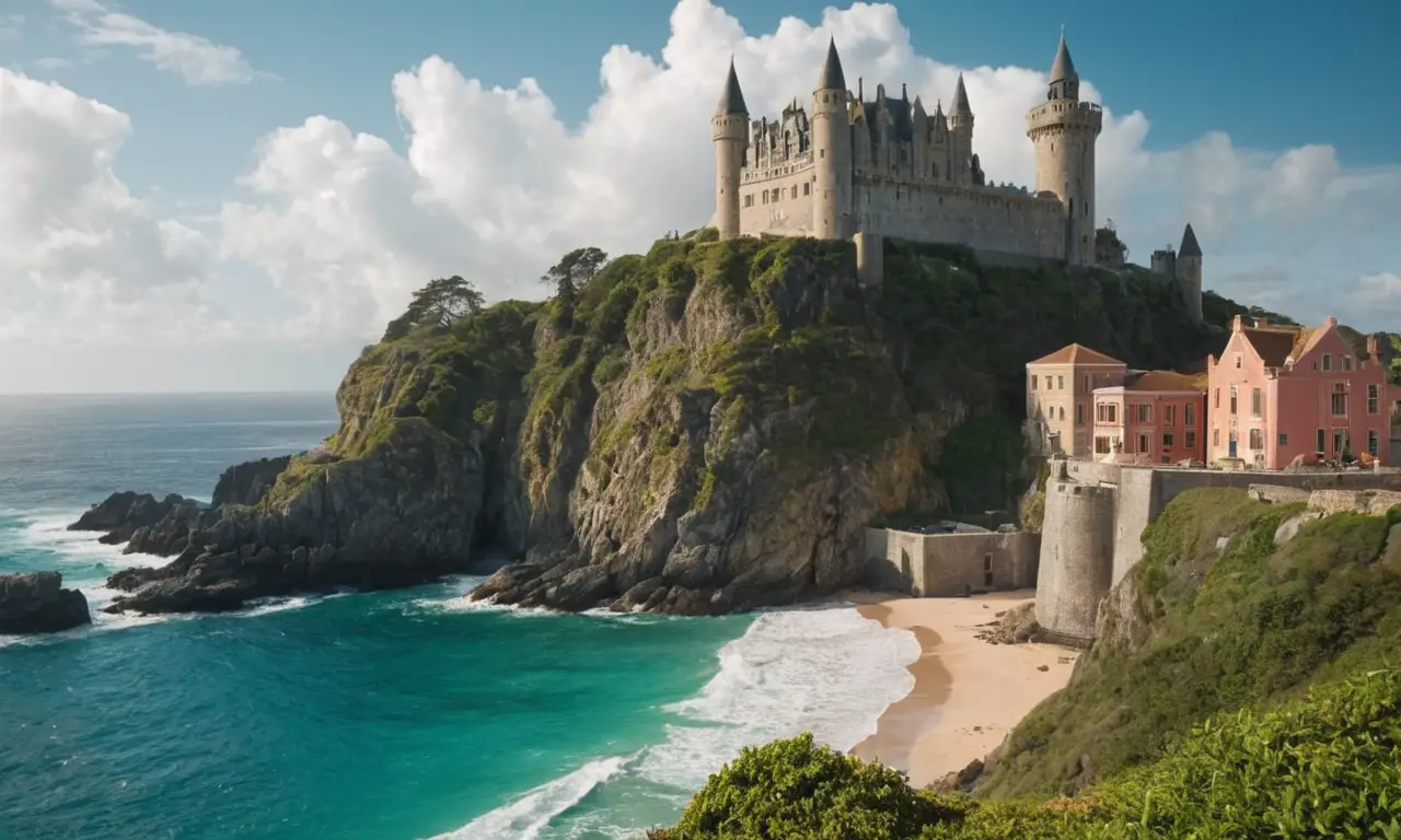 **Fondos pintados con paisajes costeros exuberantes.**