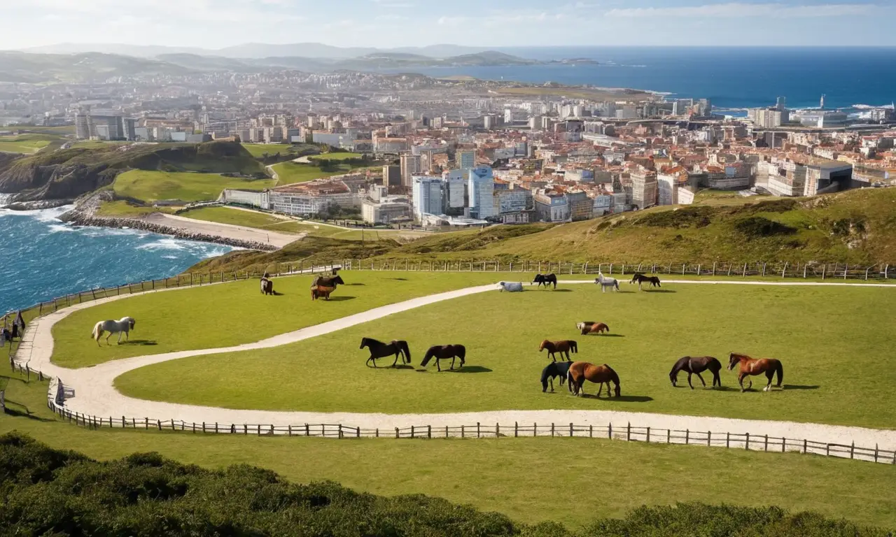 Papel tapiz de Coruña con naturaleza y caballos invita a la vista