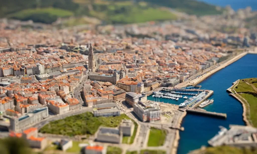 El papel pintado muestra A Coruña con detalle