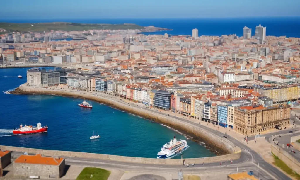 El papel pintado exhibe vistas coloridas de A Coruña y sus alrededores