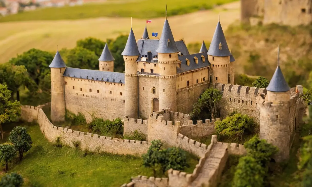 Murales detallados muestran el castillo de Maceda