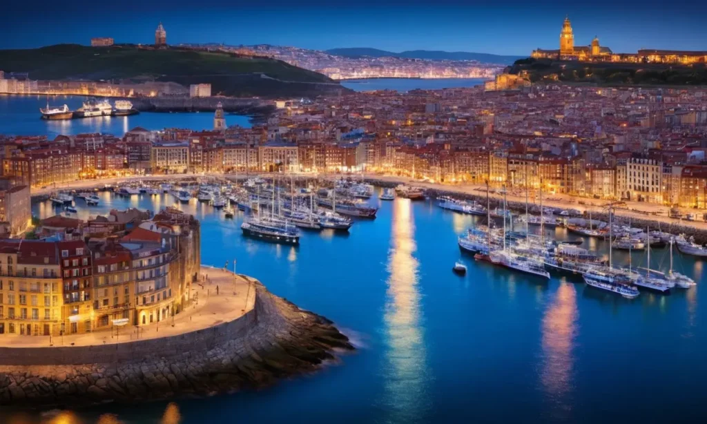 El papel pintado muestra un vibrante A Coruña iluminada