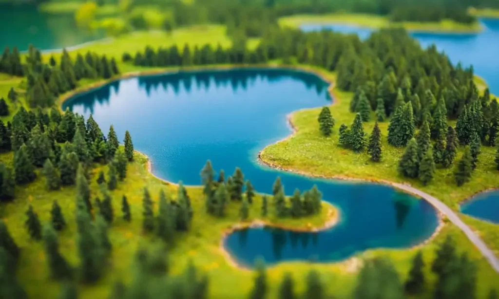 Un lago hermoso con vistas impresionantes