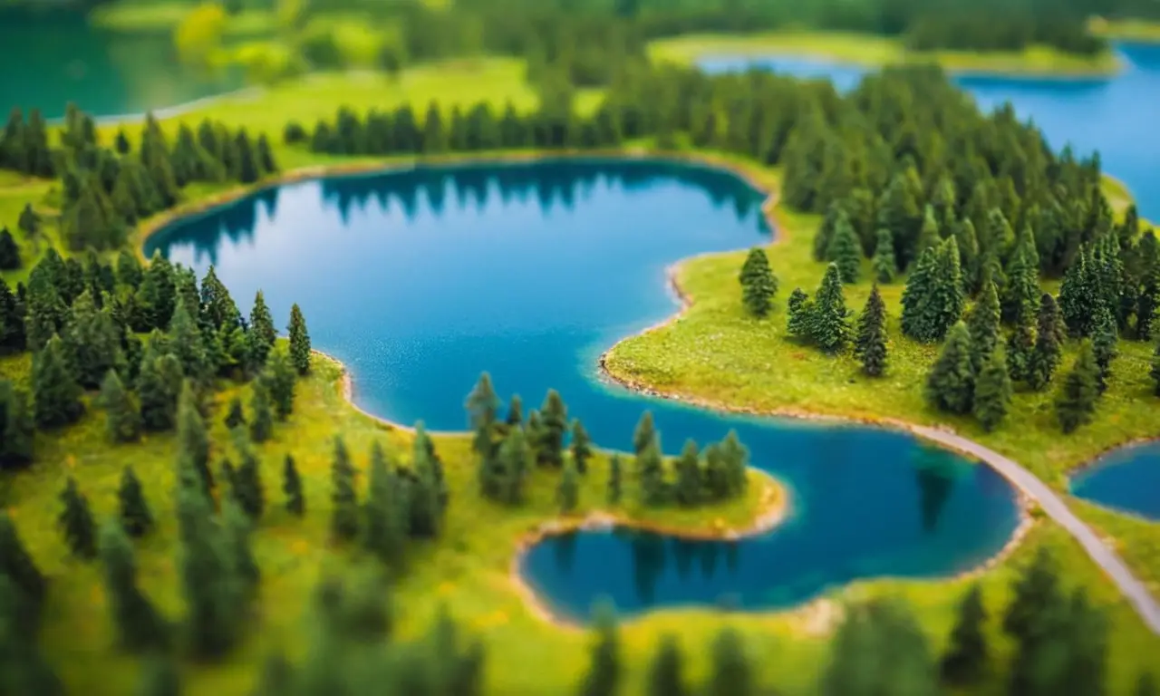 Un lago hermoso con vistas impresionantes