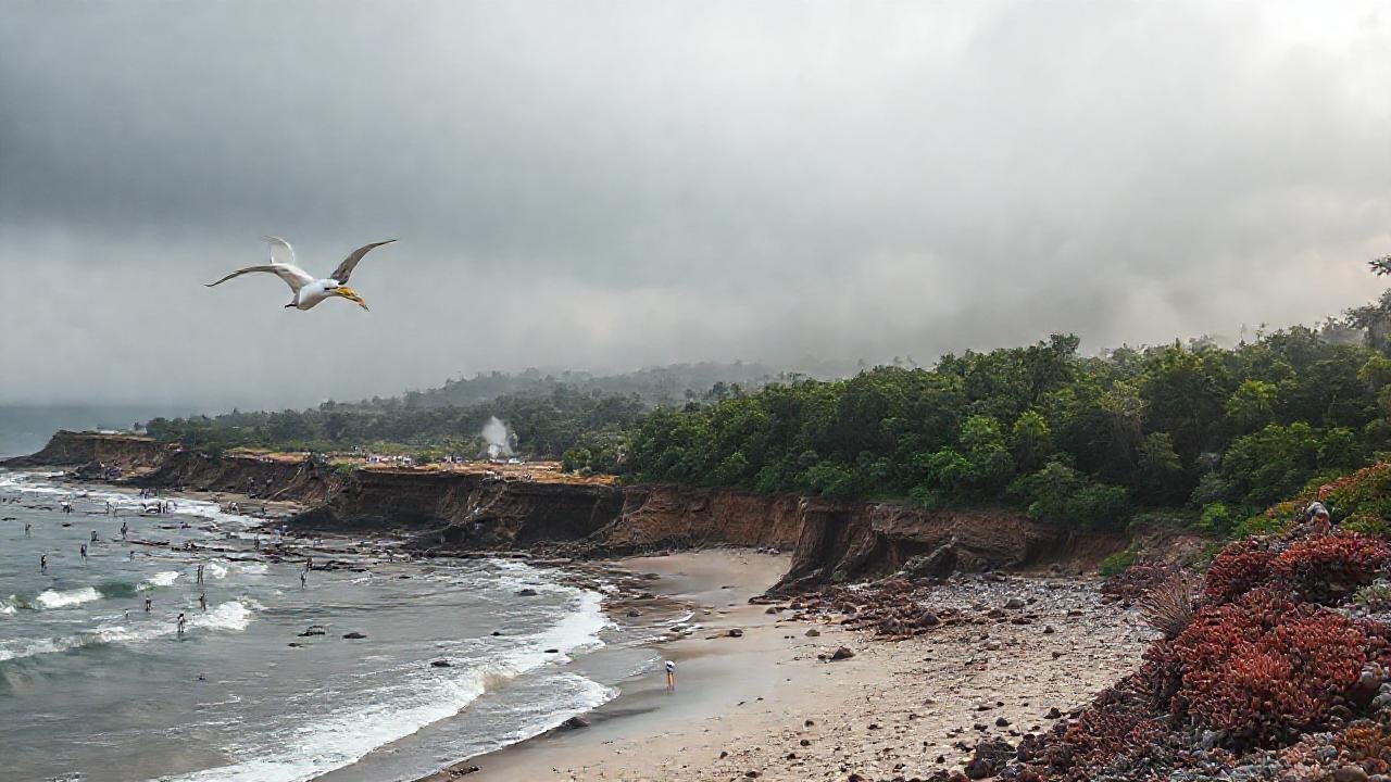 La playa destruida refleja un triste panorama
