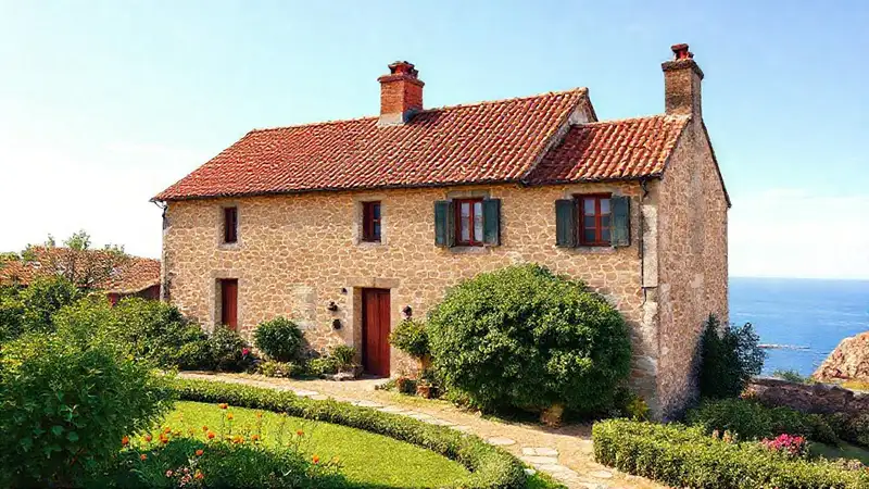 Galicia rural: casa de piedra y sol