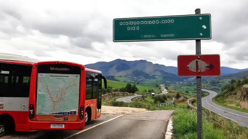 Autobús rural en Santiago