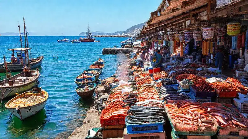 Orense exhibe mariscos frescos y bulliciosos