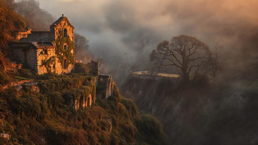 Ruinas monásticas evocan un paisaje misterioso