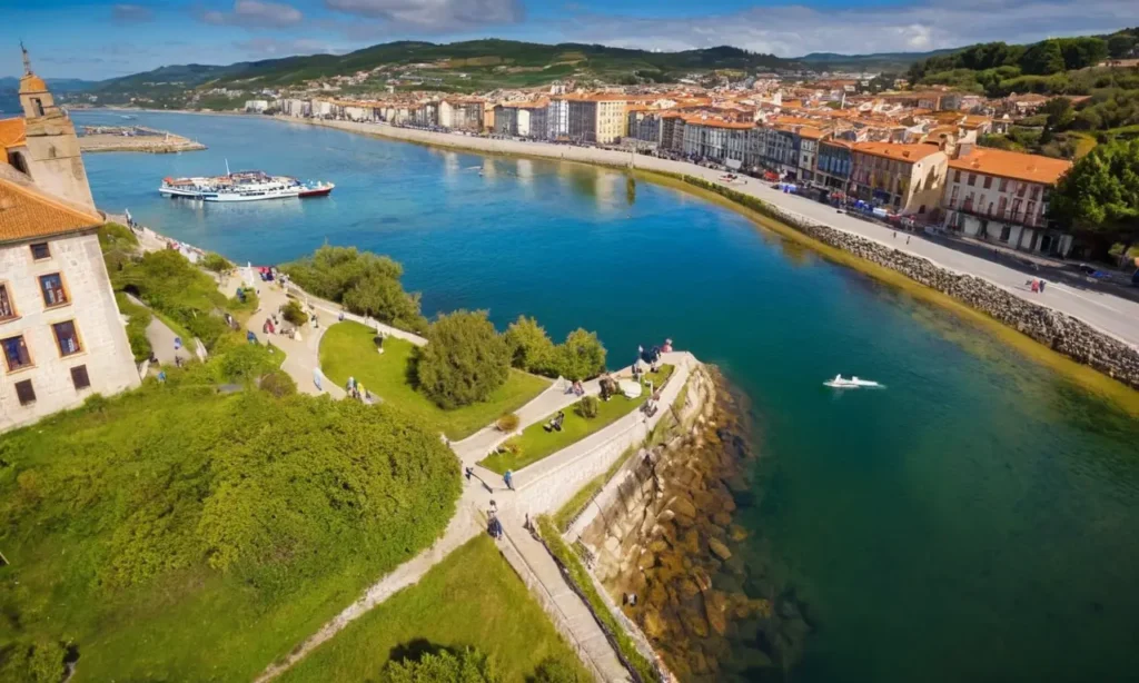 Un mural vibrante flota en el río de Pontevedra