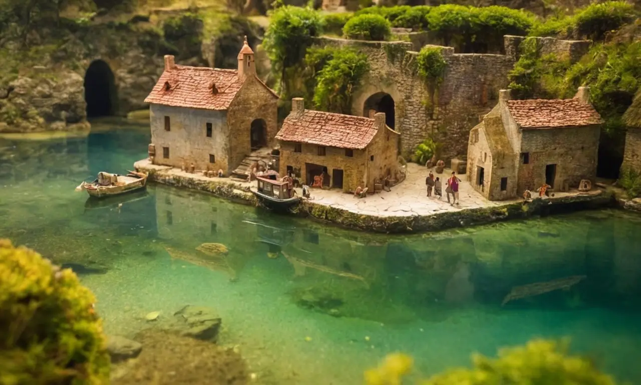 Portomarín sumergido: acuarela mística y serena