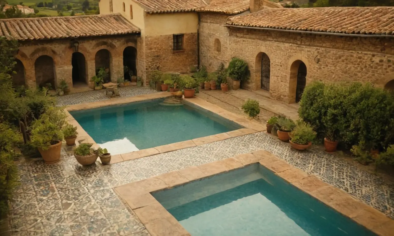 Azulejos españoles antiguos ofrecen un paisaje lúdico y sereno