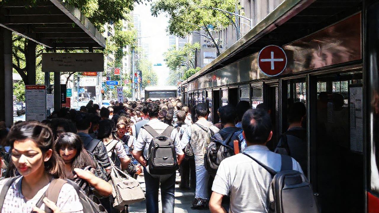Ciudad congestionada, transporte público facilita la calma