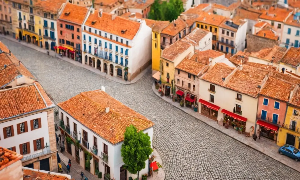 Guía de viaje con detalles españoles y colores vibrantes