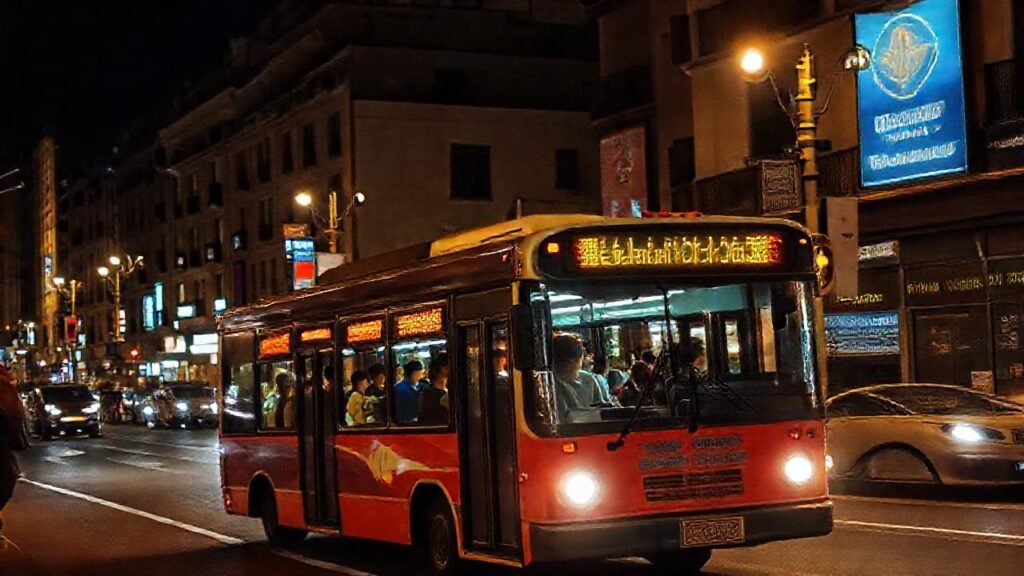 El autobús nocturno ilumina Pontevedra