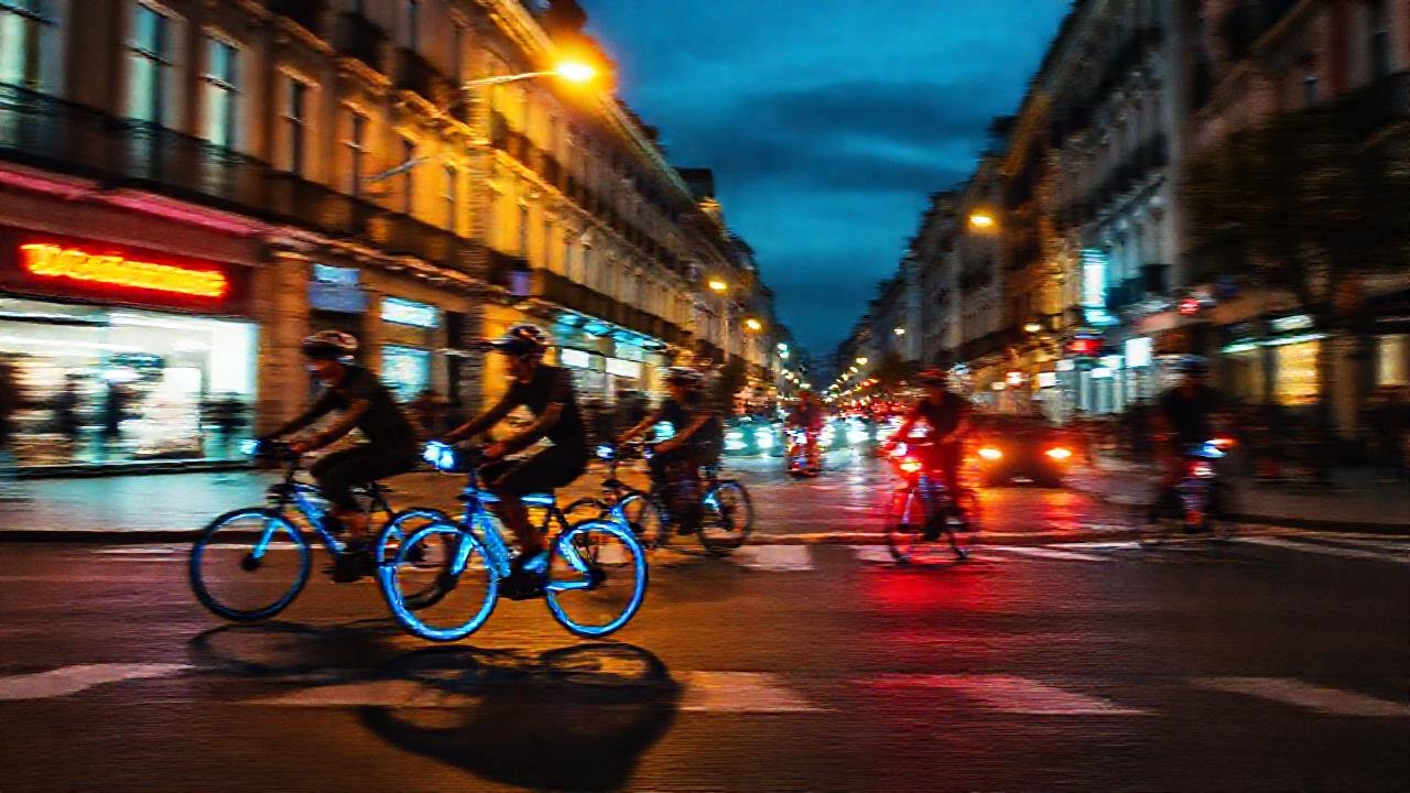 Bicicletas neón iluminan la noche pontevedra