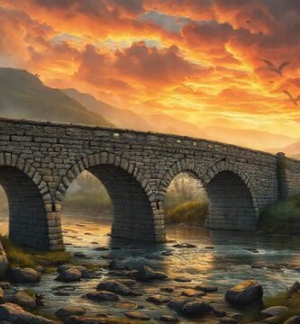 Puente de piedra evocador