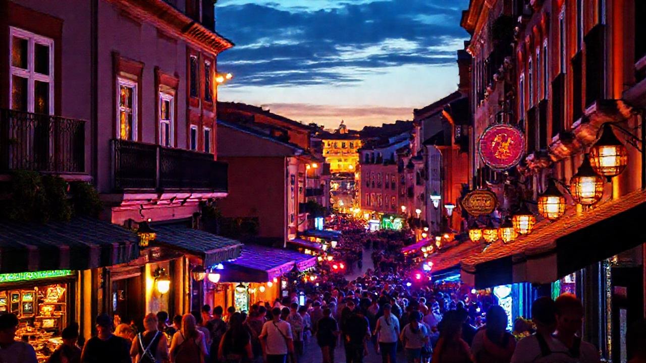Pontevedra ofrece una noche vibrante y colorida