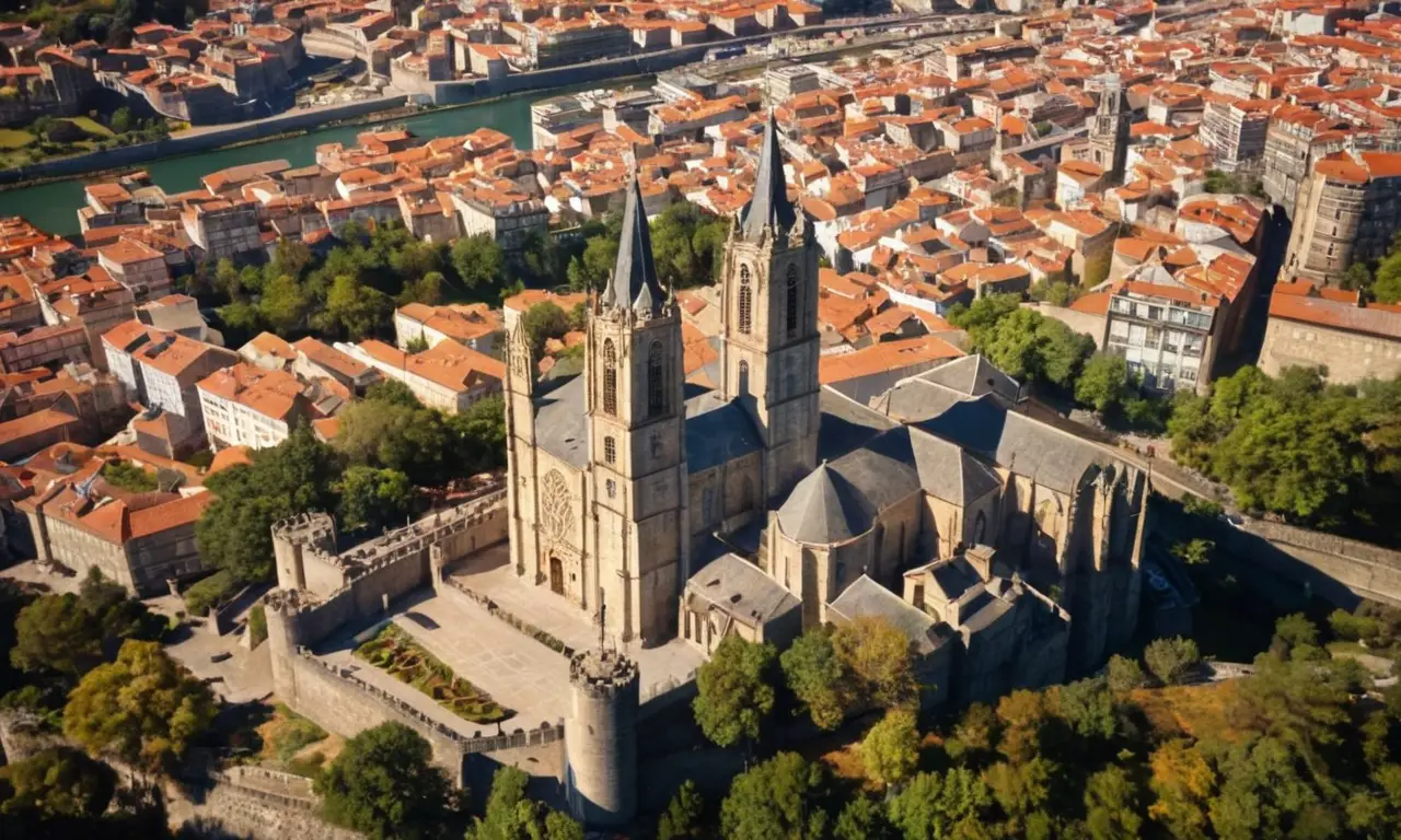 El papel pintado muestra la Catedral de Ourense