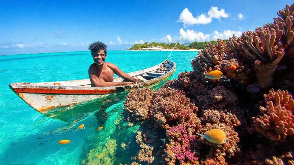 Una isla tropical ofrece belleza acuática