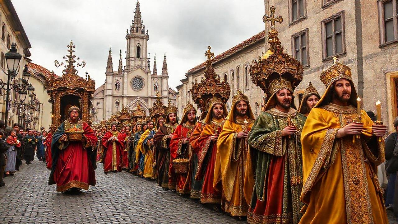 Ourense exhibió solemnes procesiones medievales doradas
