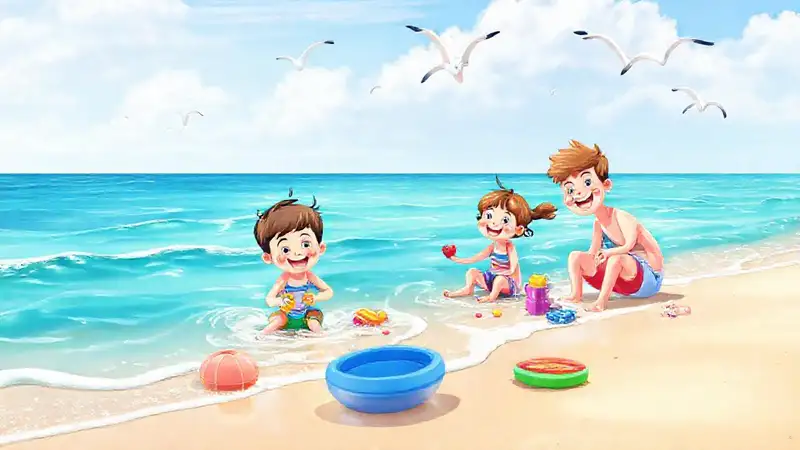 Un día soleado en la playa