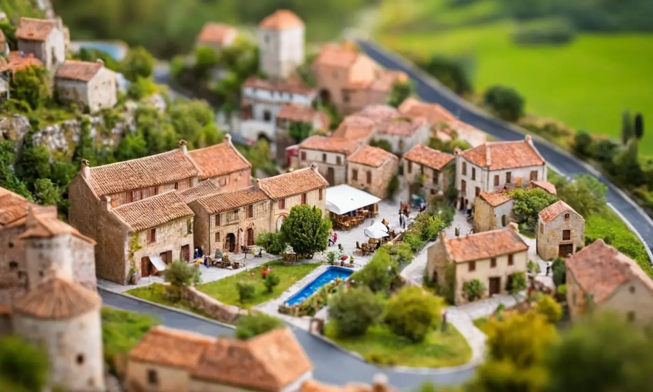 El papel tapiz muestra Portomarín con encanto