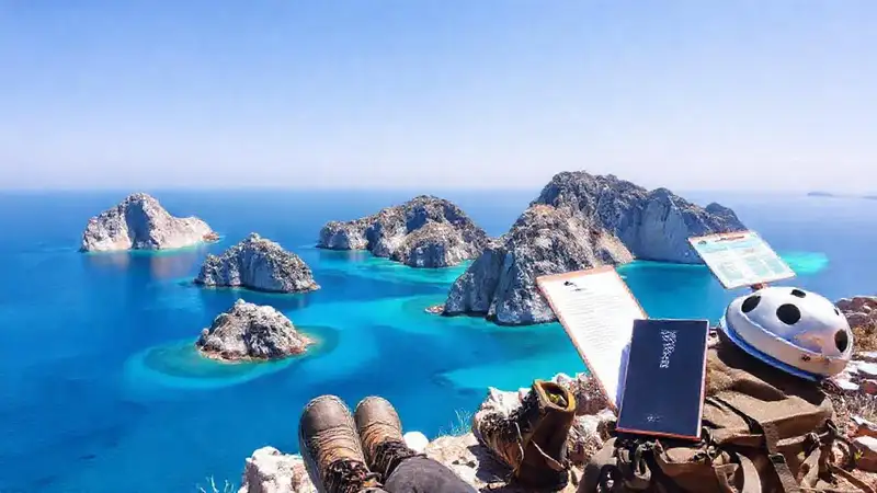 Un paisaje costero realista y soleado