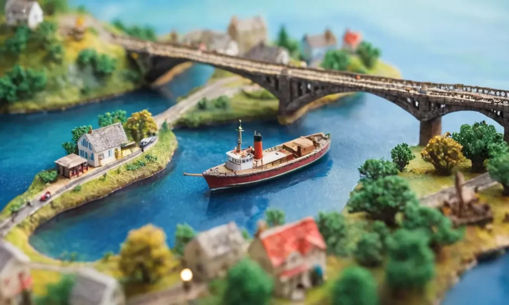 Ilustración acuarela de barco e isla