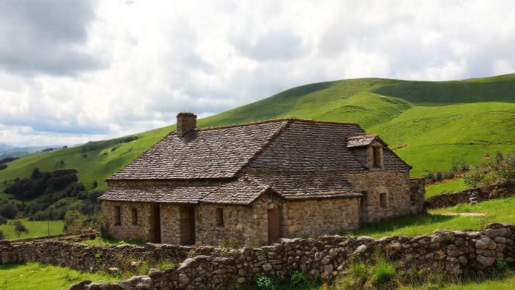 Galicia española: casa de piedra encantadora