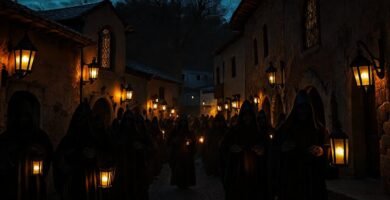 La aldea española evocaba misterio y fe