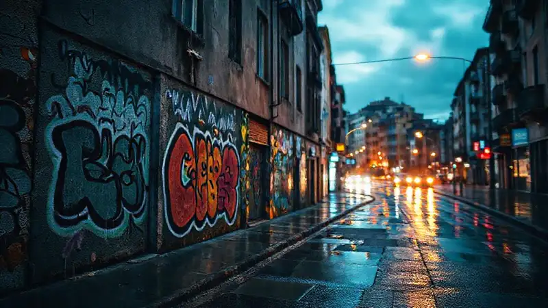 Coruña: graffiti, lluvia y arte urbano