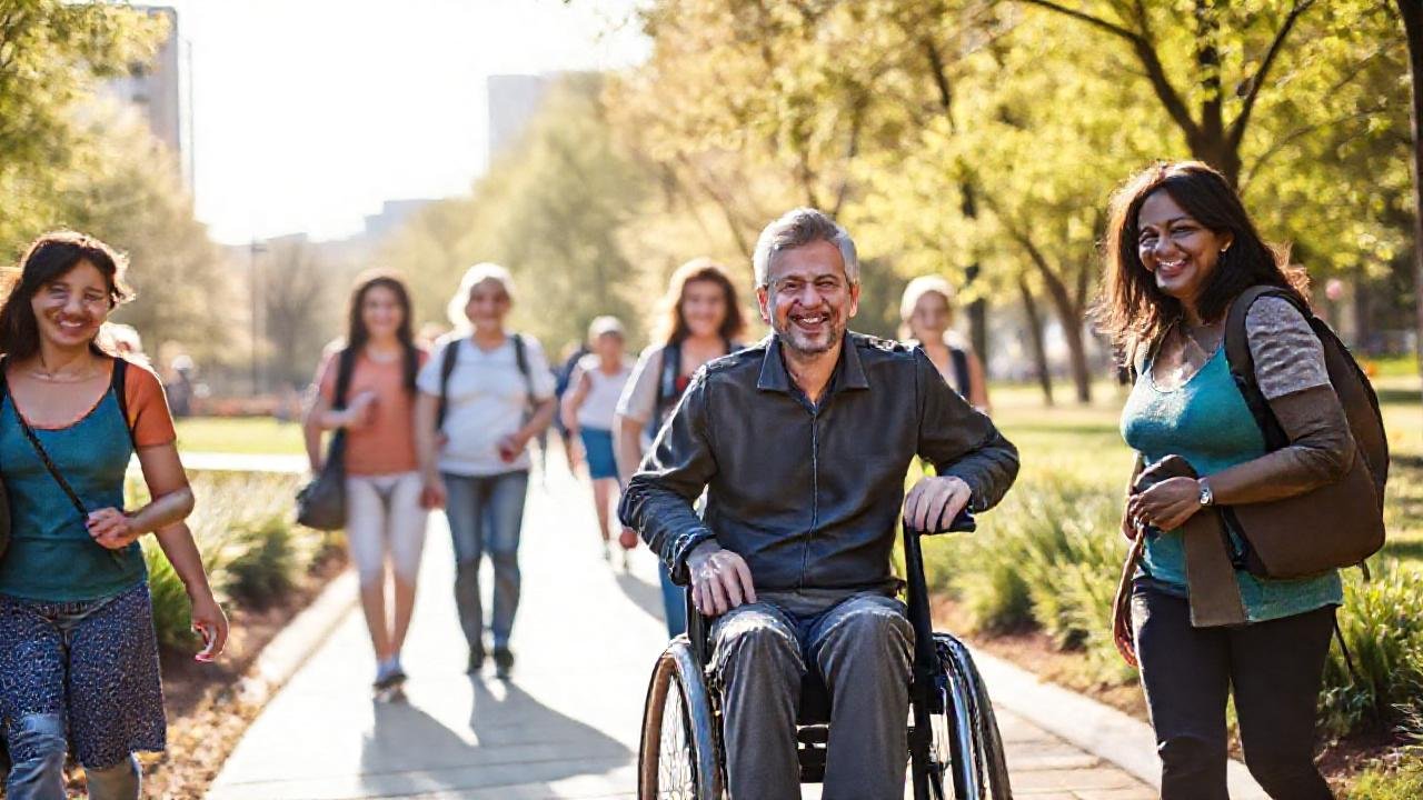 Parque accesible y alegre para todos