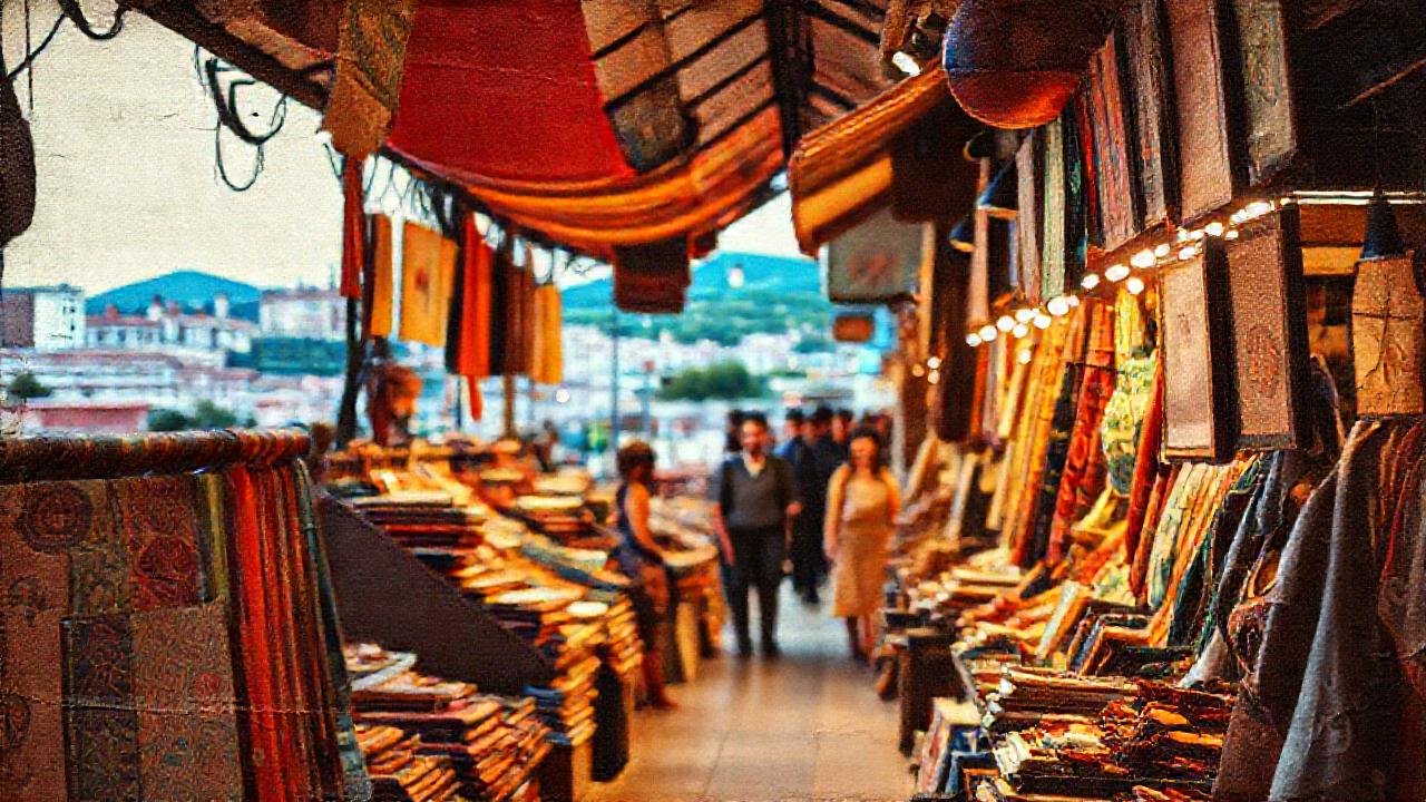 Mercado vintage, colores y alegría