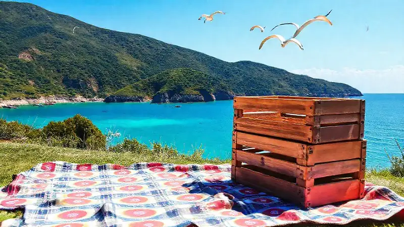 Un día soleado, colores vibrantes y mar