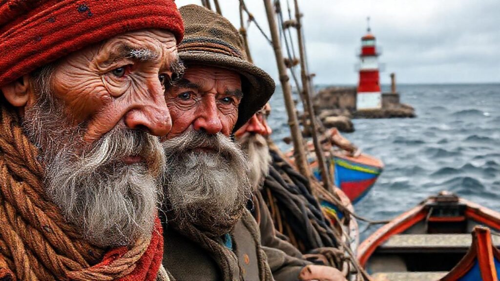 Pescadores gallegos afrontan un mar tormentoso