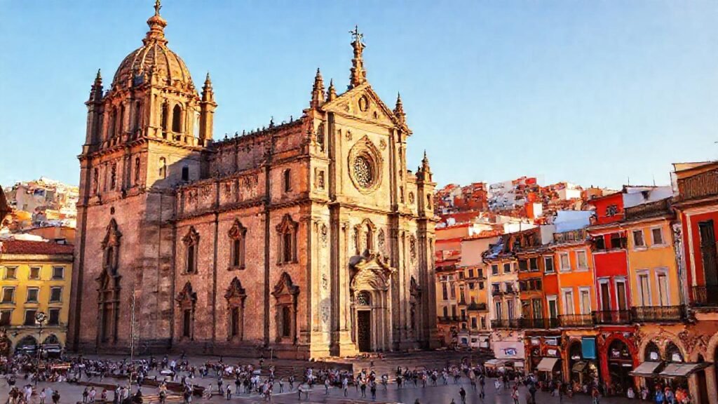 La catedral de Santiago ofrece una vista vibrante