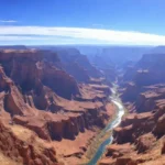 Cañón imponente: vista azul y vibrante