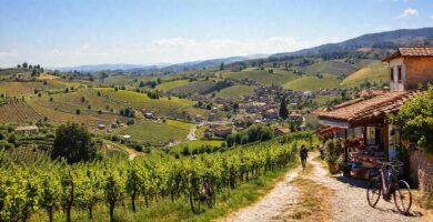 Un día soleado en paisajes pintorescos