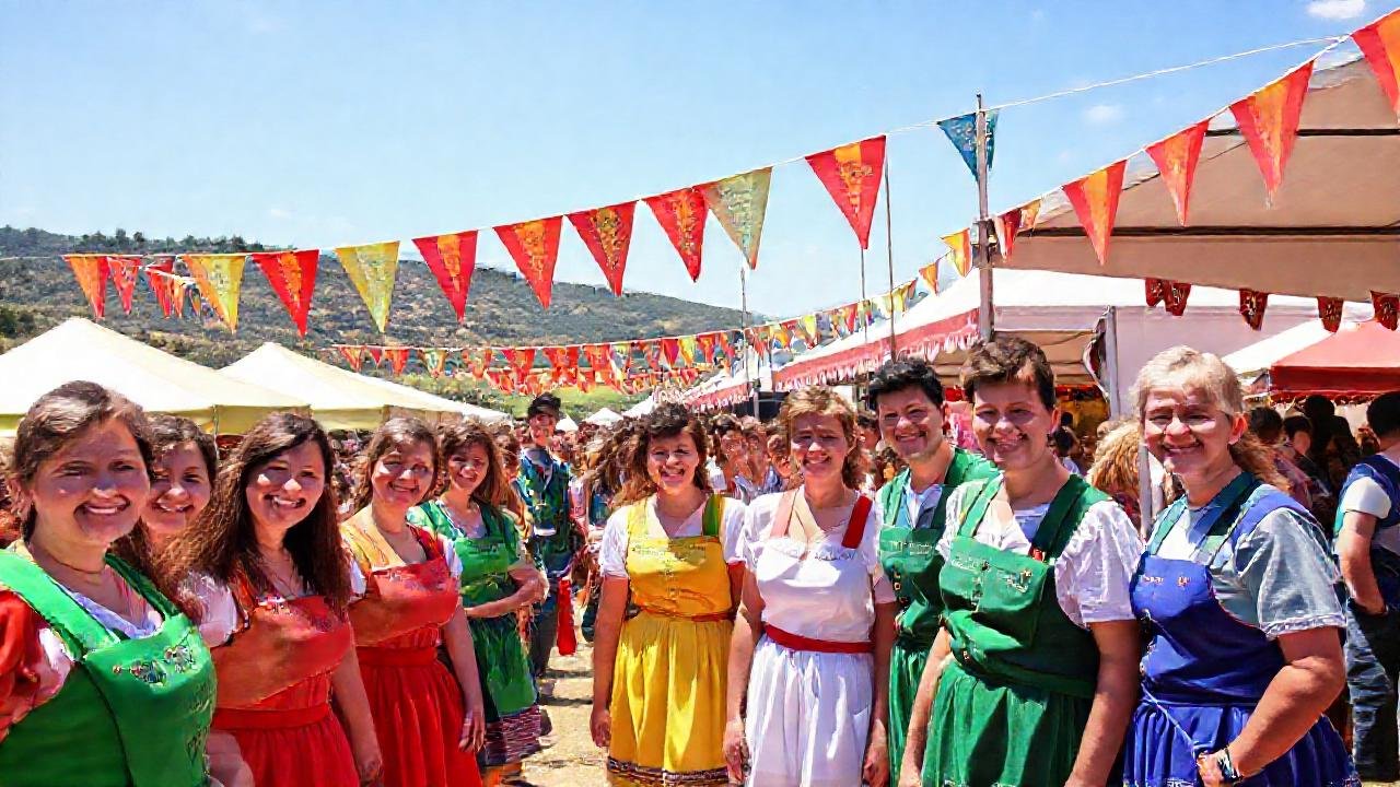 El festival gallego es alegre y colorido