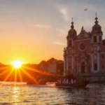 Pontevedra: atardecer religioso y brillante