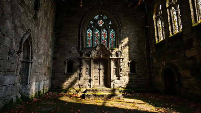 Una capilla antigua, misteriosa y serena