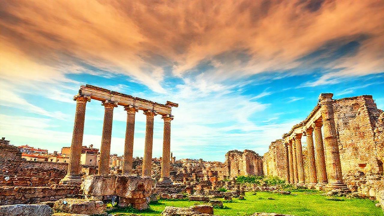 Ruinas romanas iluminan el cielo coruñés