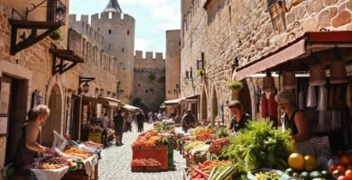 Una ciudad medieval encantadora y soleada