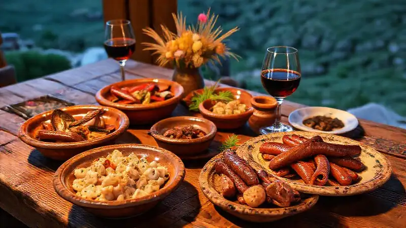 Una cena gallega rústica y vibrante