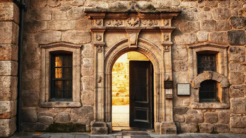 Un hostal de piedra antiguo y sereno