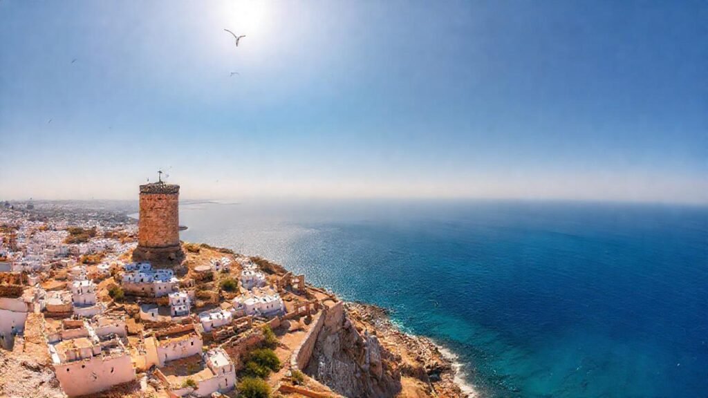 La Torre de Hércules domina el Mediterráneo azul